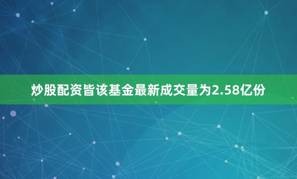 炒股配资皆该基金最新成交量为2.58亿份