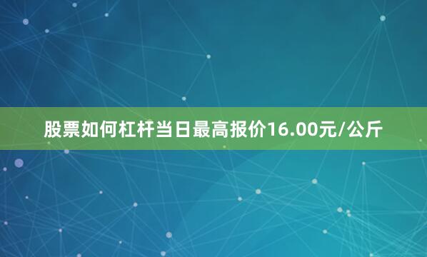 股票如何杠杆当日最高报价16.00元/公斤